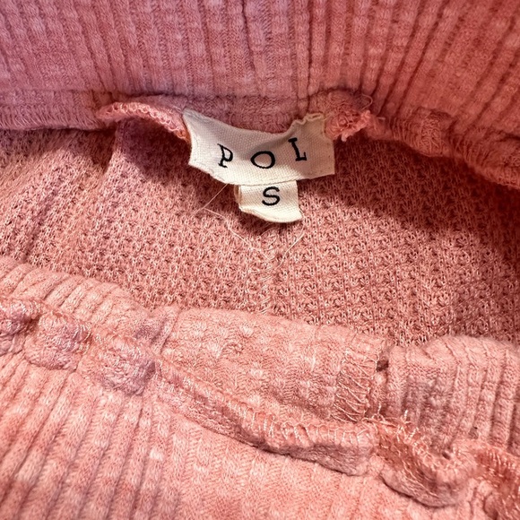 POL ~ Two-Toned Pink Waffle Design Drawstring Pants w/Back Pockets size S - Picture 3 of 8